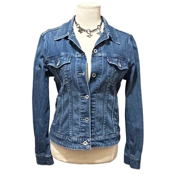 Levi's Jackets & Blazers - Levi's Women's Fitted Denim Trucker JacketJean Jacket Women's Med Indie Boho